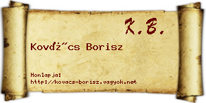 Kovács Borisz névjegykártya