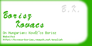 borisz kovacs business card